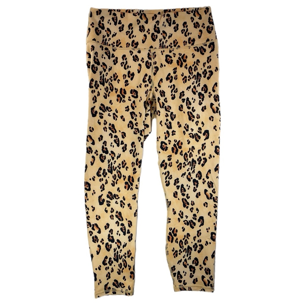 Fabletics Women's Leopard Define High-Waisted 7/8 Legging L/10 Brown Small NWT